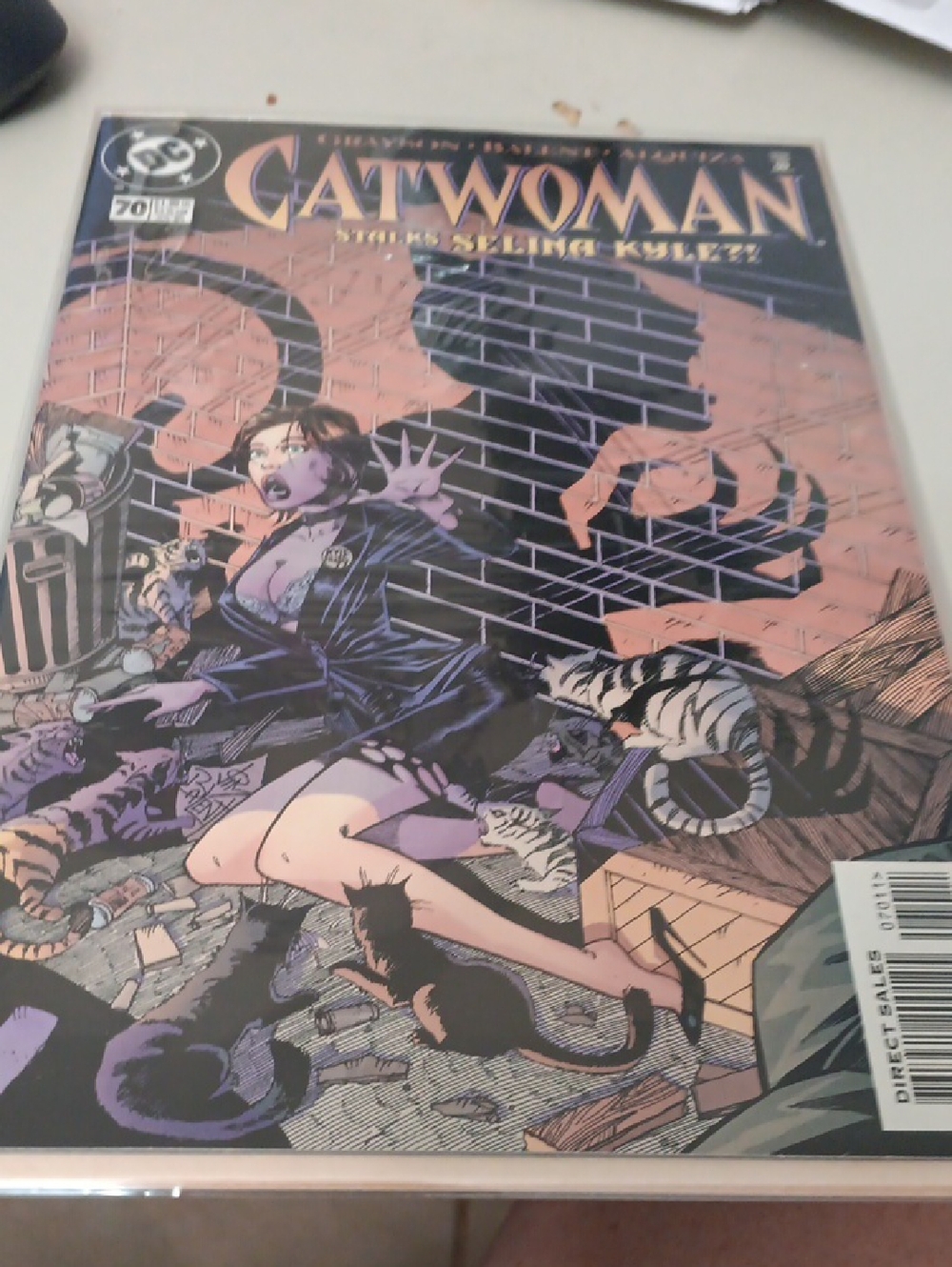 DC Comics Catwoman Comic Book Purple Black Peach Cover In Sleeve